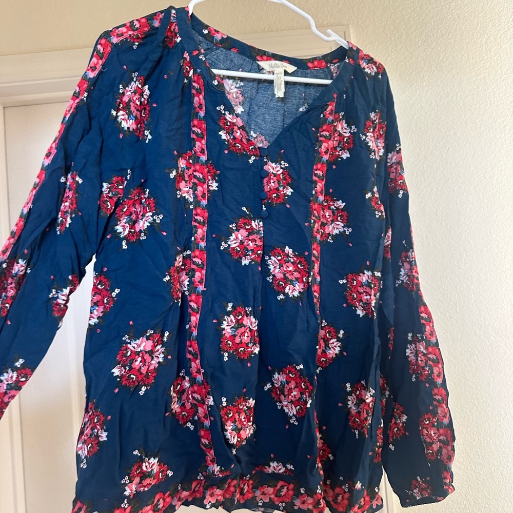 Matilda Jane Blue and Pink Ruffled Blouse